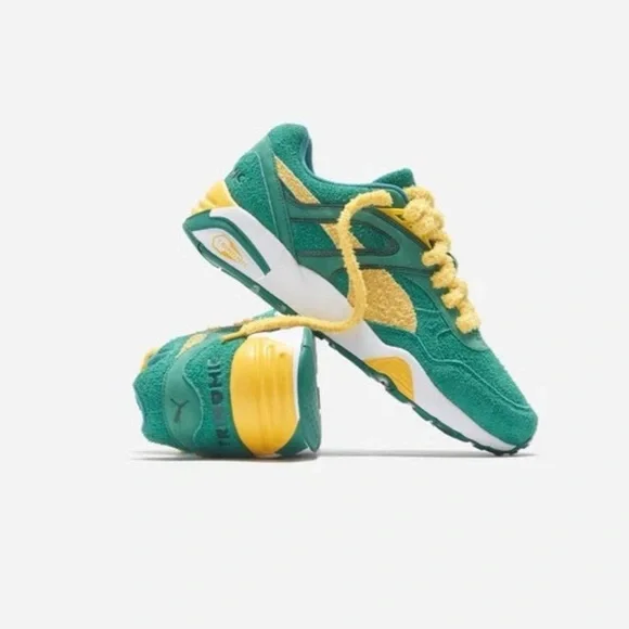 Puma R698 Super Set W/Steiff Plushie Evergreen Sun Yellow Sneakers - Picture 3 of 9